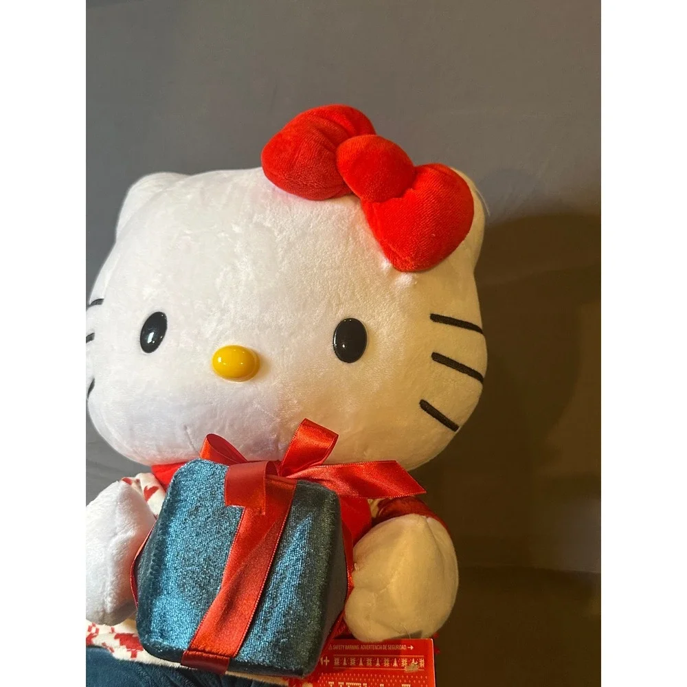 Hello Kitty Holiday Greeter‎ Plush Gemmy Sanrio Christmas Sweater Gift Box 2025